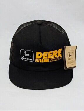 Vintage John Deere Embroidered Deere Power Trucker Mesh Snapback Cap NWT